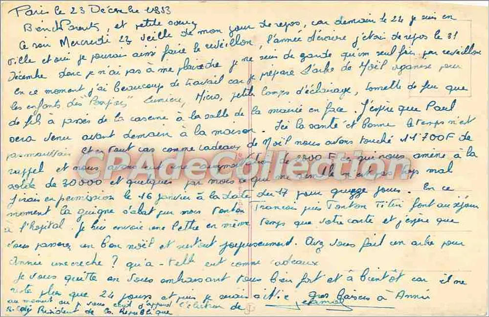 Paisagem invernal — Feliz Natal — carta de boas-vindas - Verso