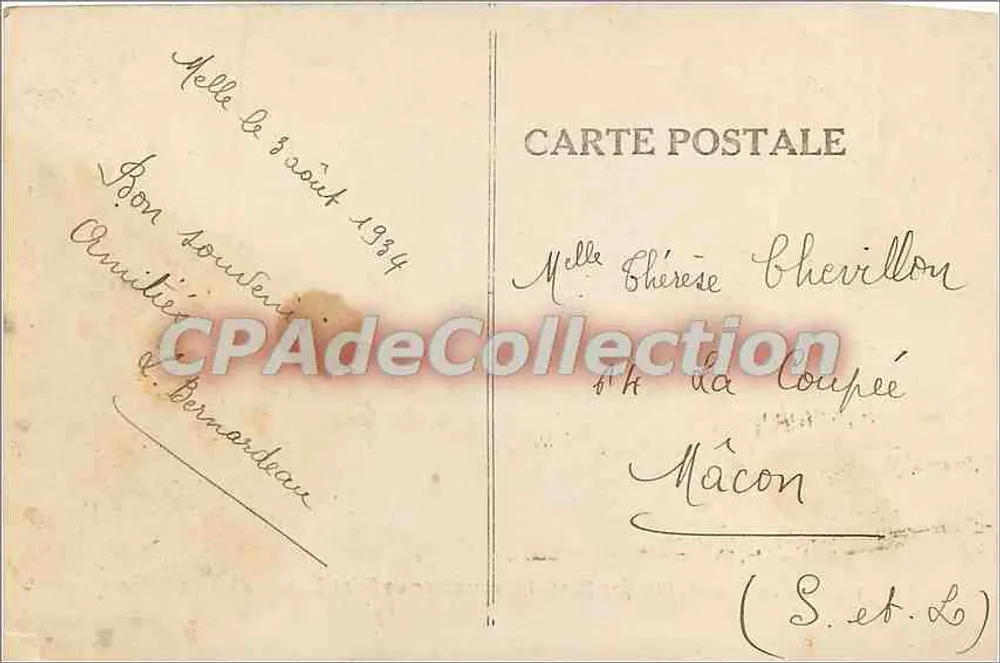 Schloss Chaillé — Von Henri IV gebaut, Gemeinde Saint-Martin — unbekannter Verlag, Seriennummer nicht sichtbar - Rückseite