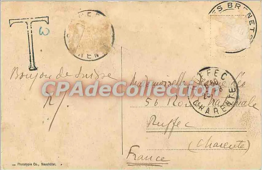Der Fall des Doubs bei den Brenets — Jura Neuchâtelois — Phototypie Co., Neuchâtel, Nr. 4680 - Rückseite