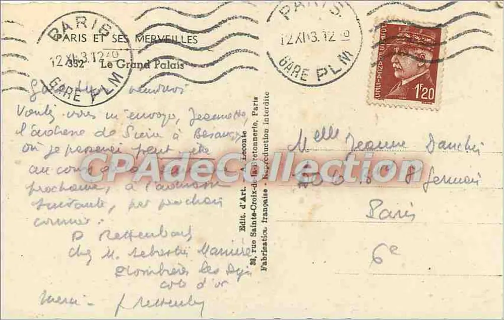 Der Grand Palais — Paris — Verlag Guy - Rückseite