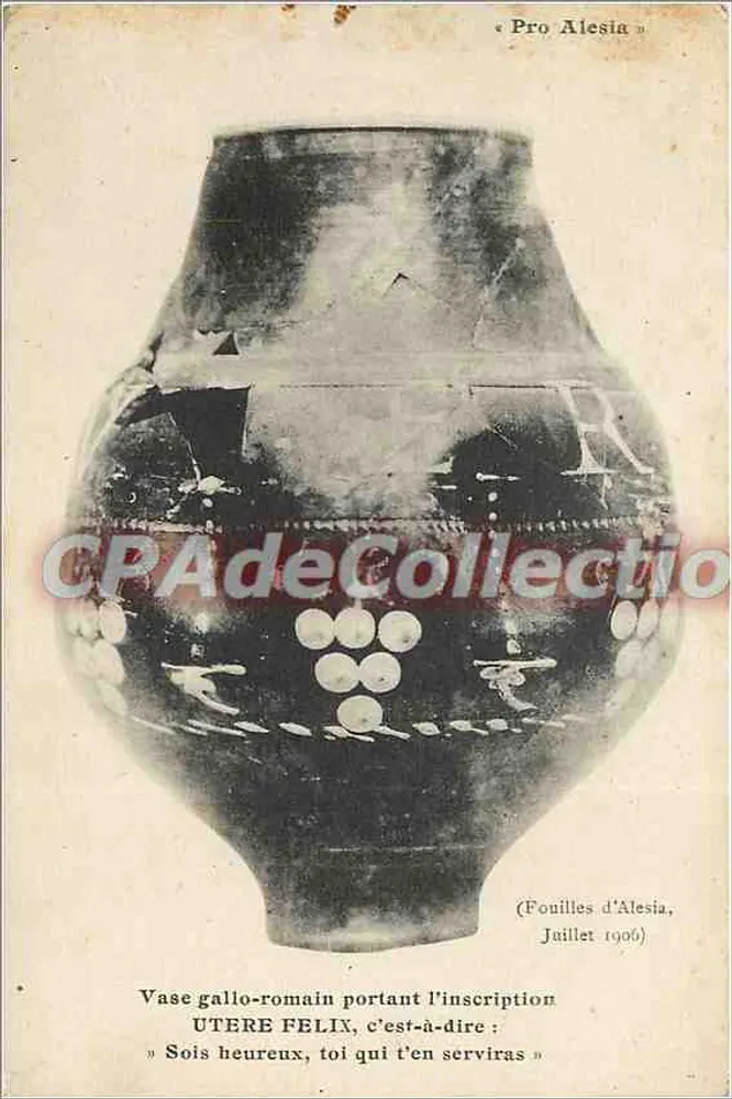 Gallo-Römischer Becher — Ausgrabungen von Alesia, Juli 1906 — Pro Alesia - Vorderseite
