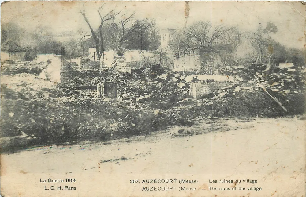 Auzécourt (Meuse) — Die Ruinen des Dorfes — L.C.H. Paris n°267 - Vorderseite