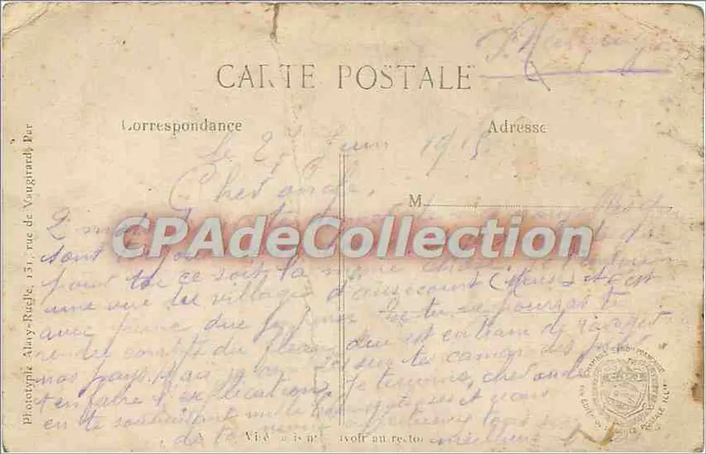 Auzécourt (Meuse) — Die Ruinen des Dorfes — L.C.H. Paris n°267 - Rückseite
