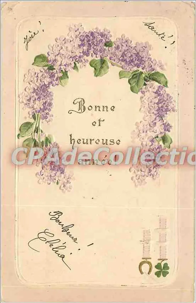 Lilas — Boa e feliz ano — editor desconhecido - Frente