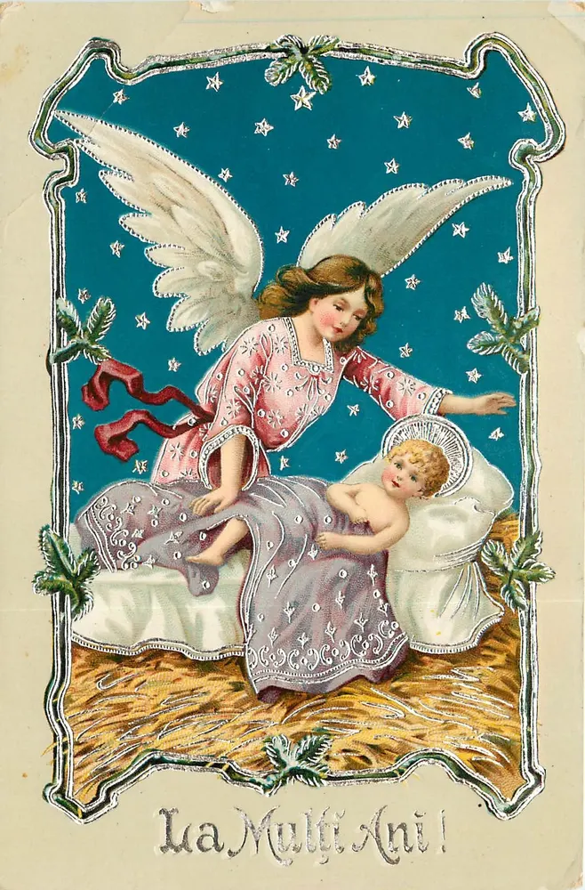 Anjo e criança — Natividade — editor desconhecido, número de série não visível - Frente