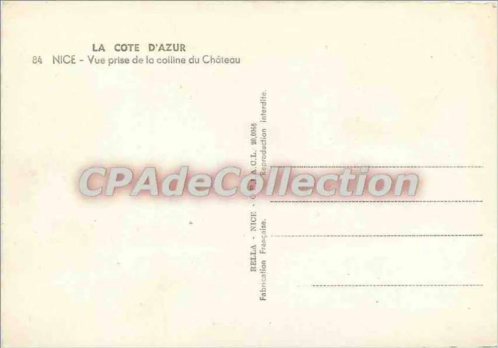 Nice — Vue prise de la colline du Château — Rella - Verso