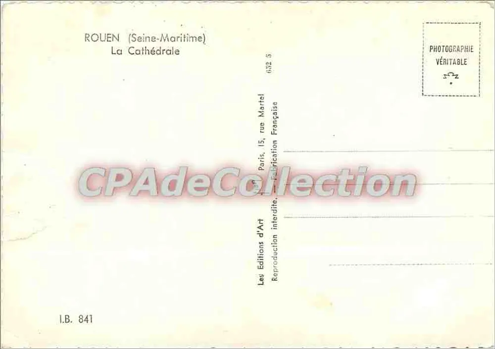 Rouen (Seine-Maritime) — The Cathedral — Les Editions d'Art - Back