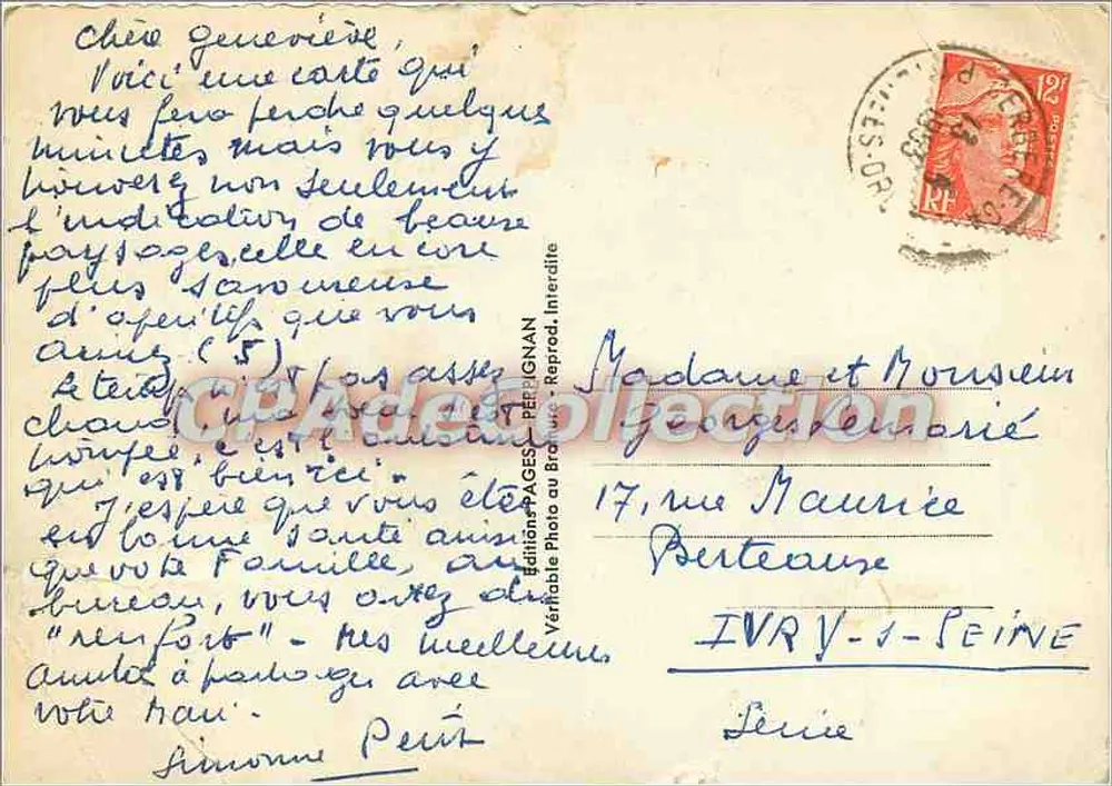 Roussillon — Carte postale touristique illustrée — A. Piouncoff - Verso
