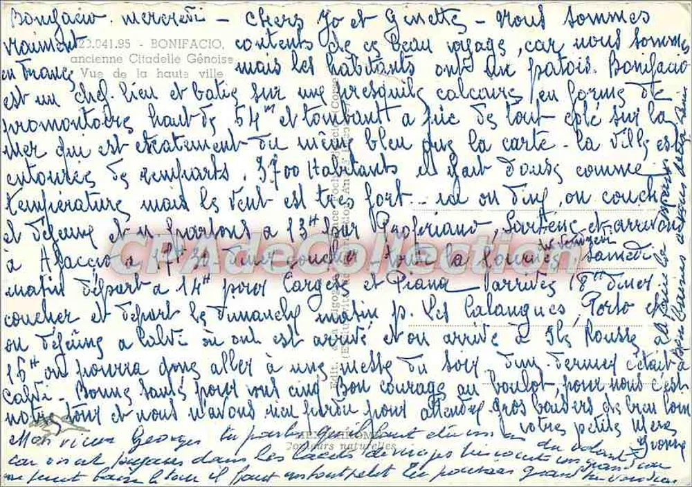 Bonifacio — ancienne Citadelle Génoise — éditeur IRIS, n° 23.041.93 - Verso