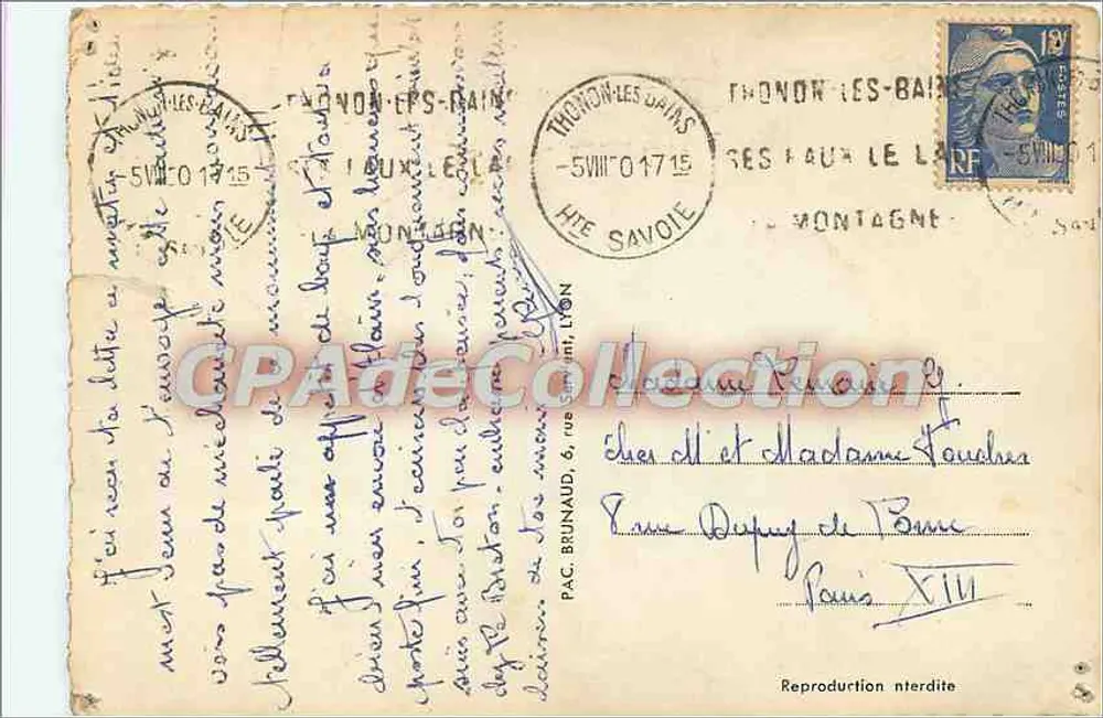 EVIAN-les-BAINS (Hte-Savoie) — Le Monument de la Comtesse de Noailles, œuvre d'Architecte Ferry — n° 150 - Verso
