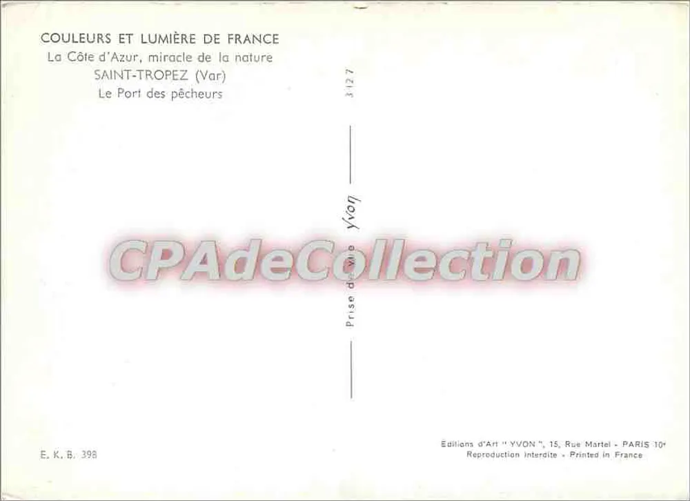 Saint-Tropez — Le Port des pêcheurs — Éditions d'Art YVON - Verso