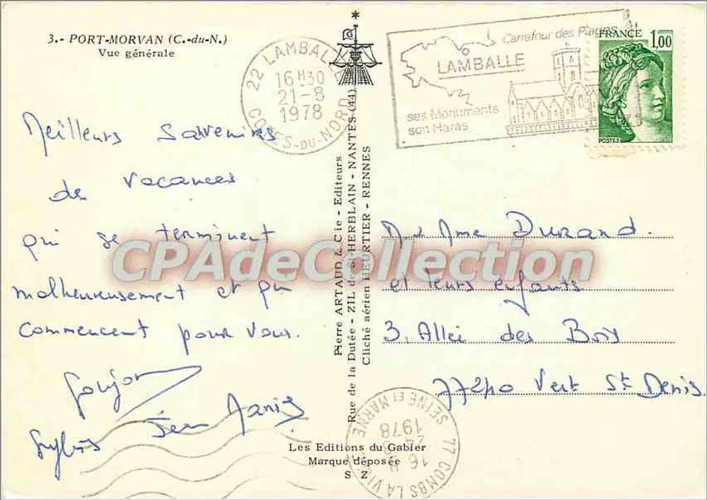 Port-Morvan (C.-du-N.) — Vista Geral — Pierre Artaud & Cie - Editores - Verso