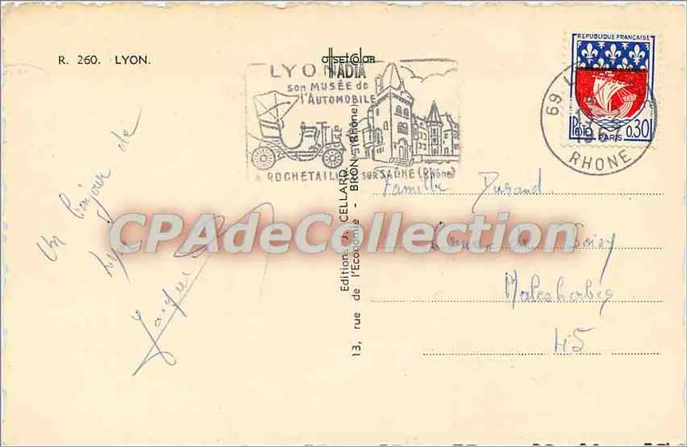 Lyon — vue panoramique avec Guignol — éditeur ROCHETAILLAND - Verso