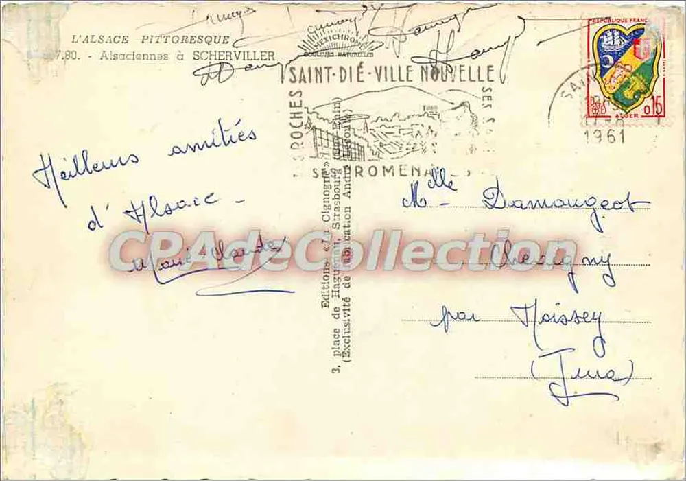 La Cigogne — Vista di una casa a colombages in Alsazia — Edizioni La Cigogne - Verso