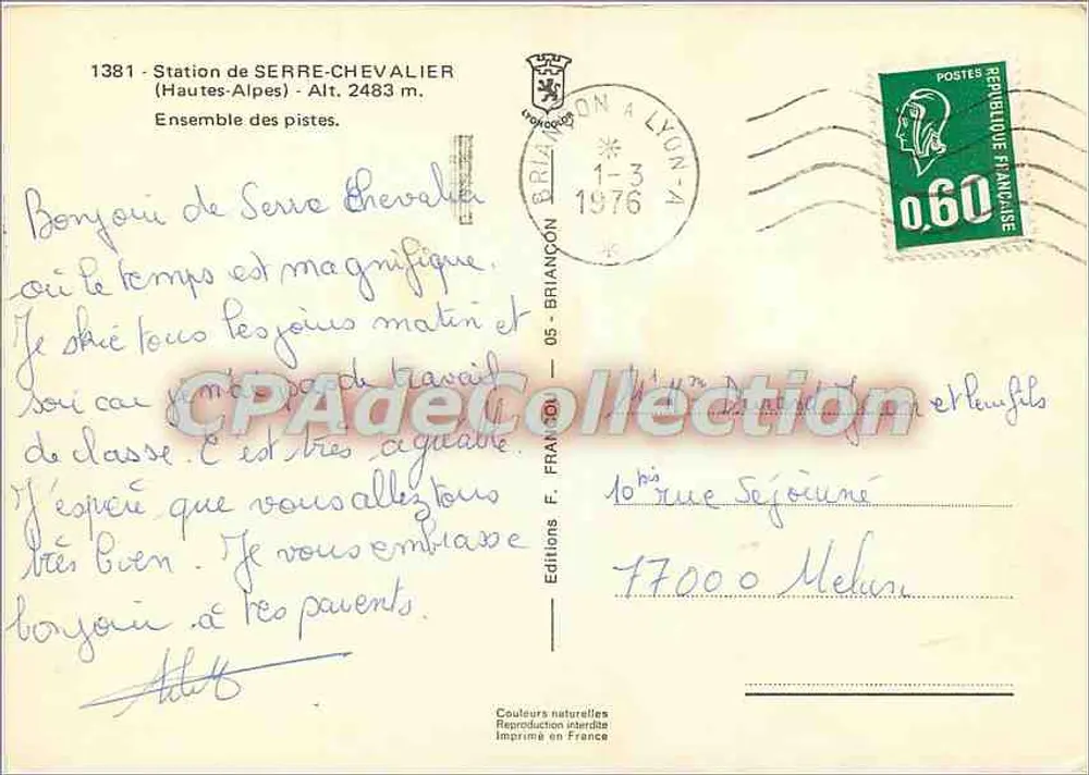 Bahnhof Serre-Chevalier — Hautes-Alpes — Editions F. FRANÇON - Rückseite