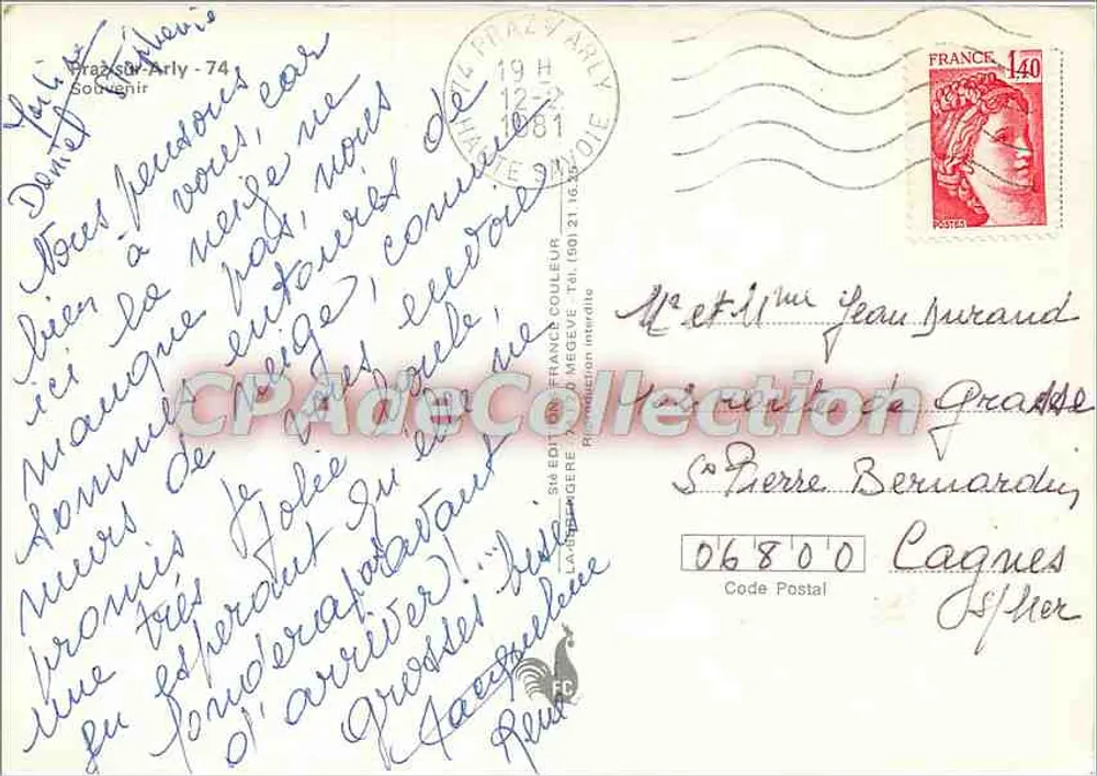 Bola de Neve — Praz-sur-Arly — editor não identificado - Verso