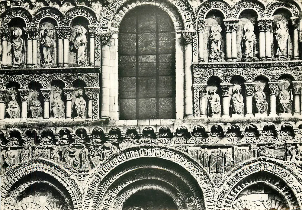 Poitiers (Vienne) — Kirche Notre-Dame la Grande, romanische Skulpturen des 12. Jahrhunderts — J. Robuchon, Fotograf, Nr. 1206 - Vorderseite