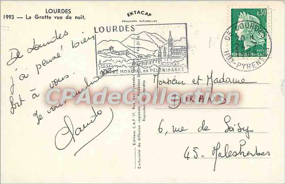 Lourdes — A Gruta vista à noite — Edições EKTACAP - Verso