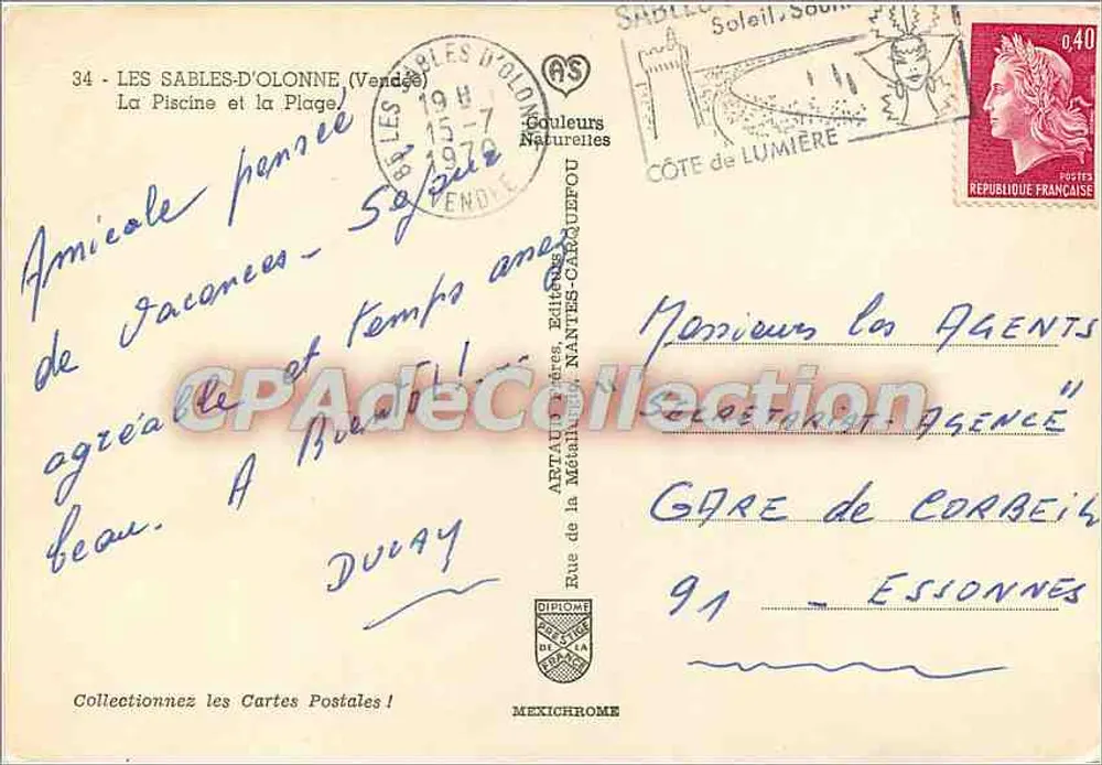 Les Sables-d'Olonne — A Piscina e a Praia — Mexichrome - Verso