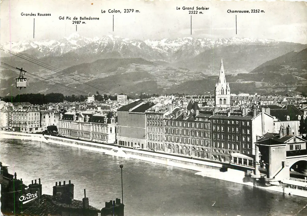 Vista de Grenoble — Cadeia de Belledonne — editor André - Frente