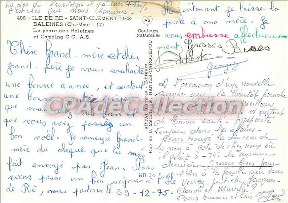 Ile de Ré - Saint-Clement-des-Baleines — Der Leuchtturm der Baleinen — Verlag C.C. A.S. - Rückseite