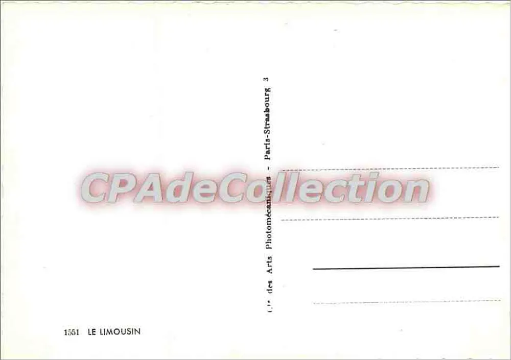 O Limousin — cartão postal turístico com vignettes e brasão — editor CPAdeCollection, n° 1551 - Verso