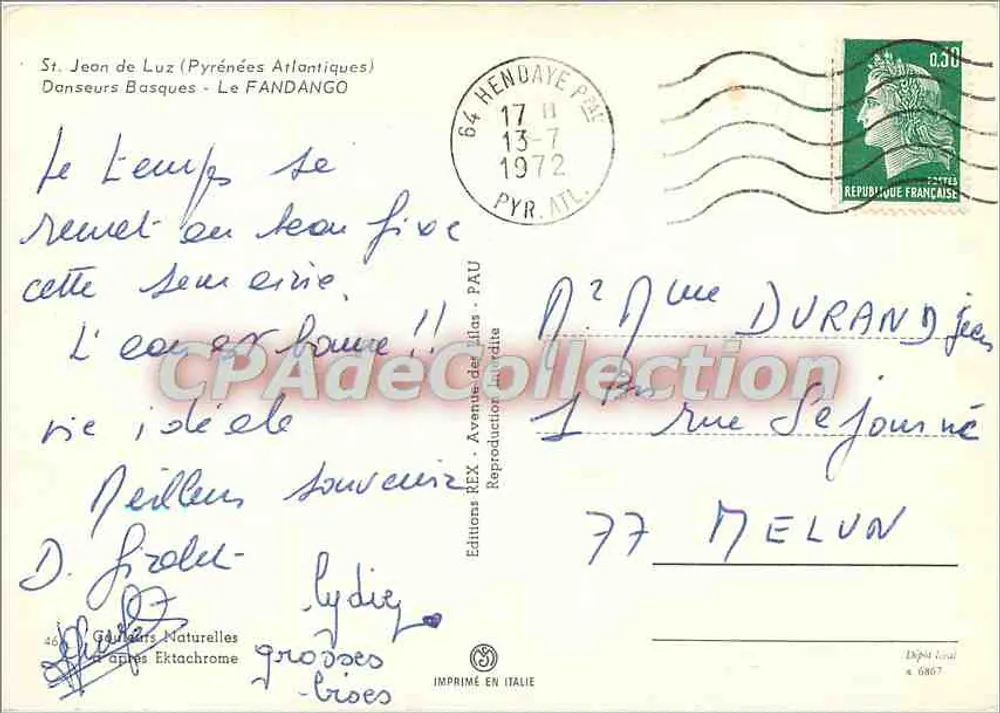 St Jean de Luz (Pyrénées Atlantiques) — Basque-Tänzer Der Fandango — Éditions REX - Rückseite