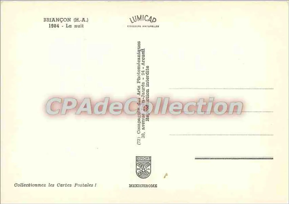 Briançon (H.A.) — À noite — IRIS - Verso
