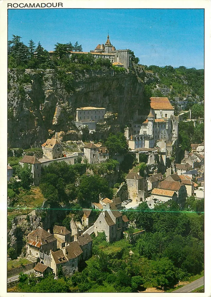 Rocamadour — luftige Ansicht des aufgeführten Dorfes — Photographie von J.B. Simonin, N.9861 - Vorderseite