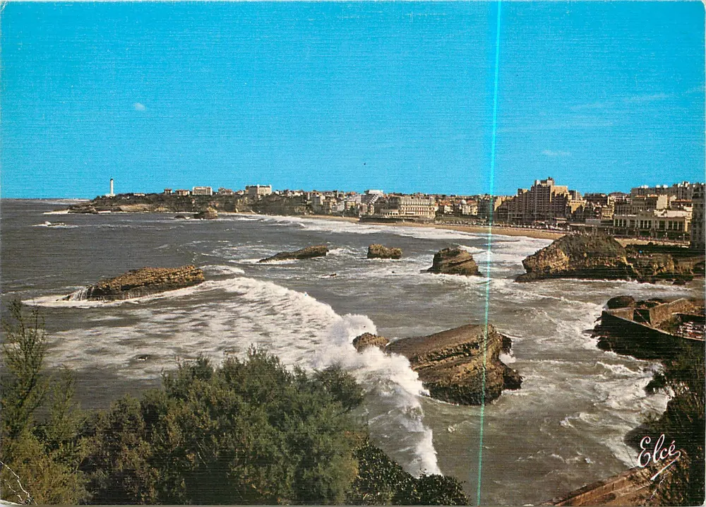 Biarritz - Allgemeiner Blick auf den großen Strand und den Leuchtturm — Verlag Elcée, Nr. 4989 - Vorderseite