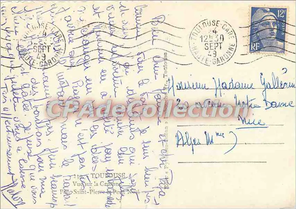 Ansicht der Garonne — Toulouse — Verlag E.L.P. - Rückseite