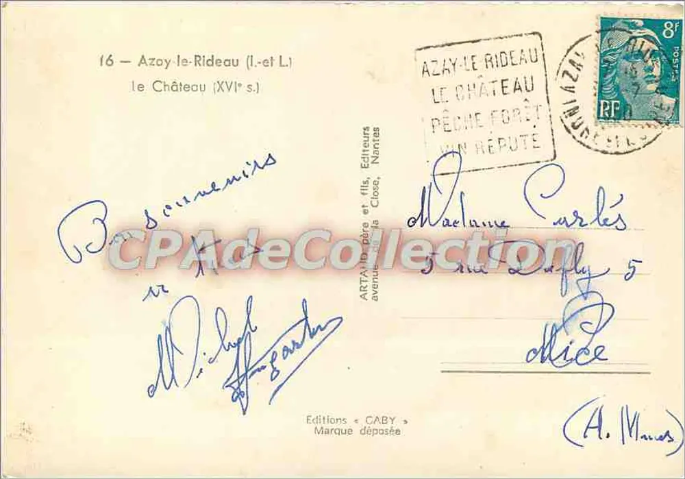 Azay-le-Rideau — Schloss (16. Jahrhundert) — Éditions Gaby - Rückseite