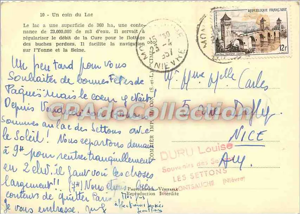 Les Settons (Nièvre) — Ansicht des Sees — Photographie von Cing - Rückseite