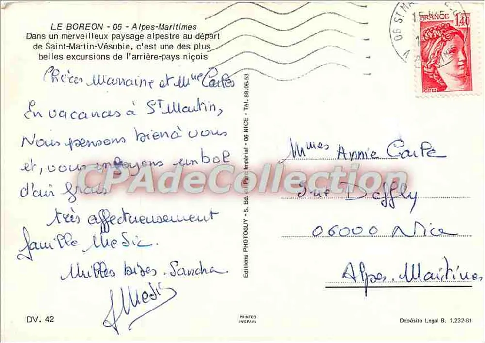Le Boreon — Alta Valey da Vésubie — Edições Photoguy, DV.42 - Verso