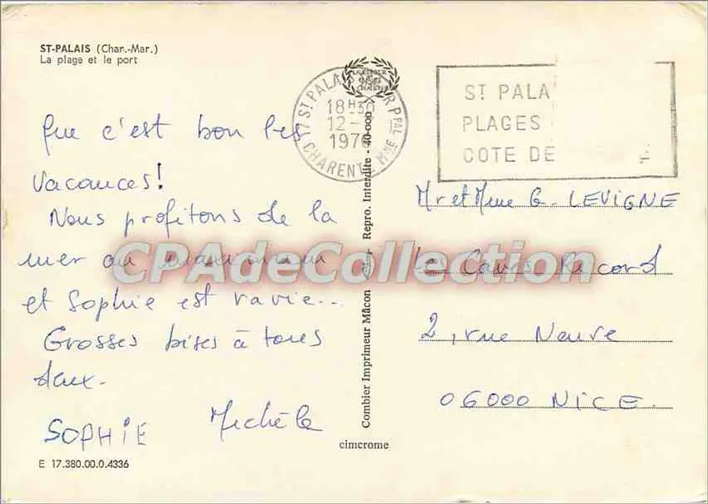 Saint-Palais (Charente-Maritime) — The Beach and the Port — Comblain Printer Mâcon - Back