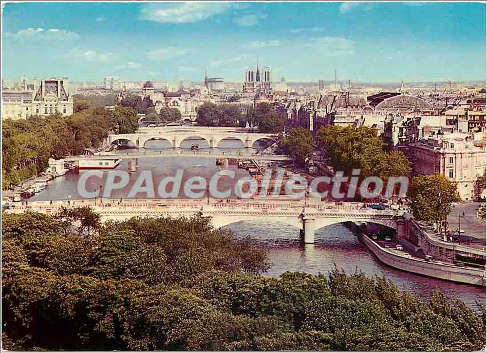 Paris — Panorama do rio Sena e da Catedral de Notre-Dame — Edições Alfred Ziethen - Frente