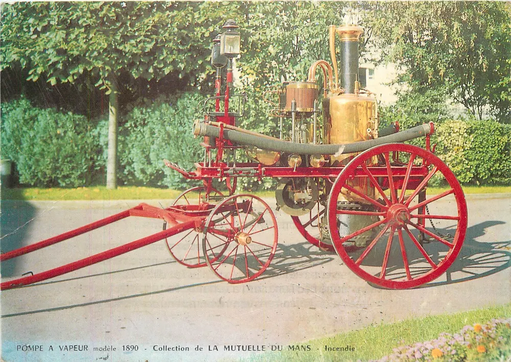 Bomba a vapor modelo 1890 — Coleção da Mutuelle do Mans — Incêndio - Frente