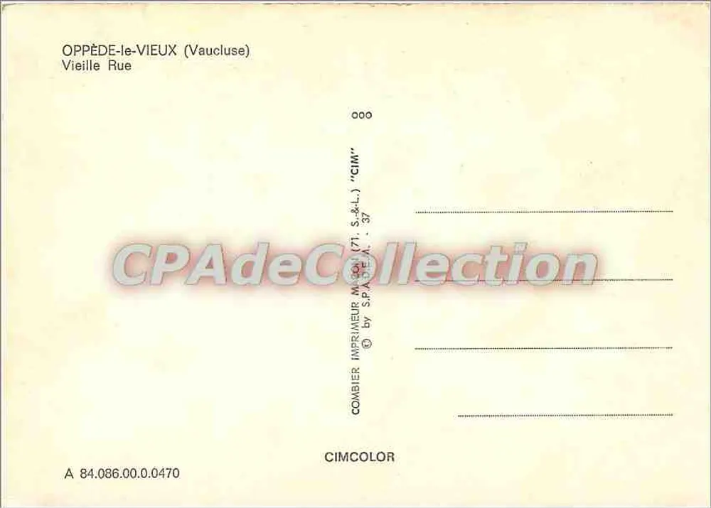 Oppède-le-Vieux — Vieja Calle — Editor Combier (71, S.A.L.) - Reverso