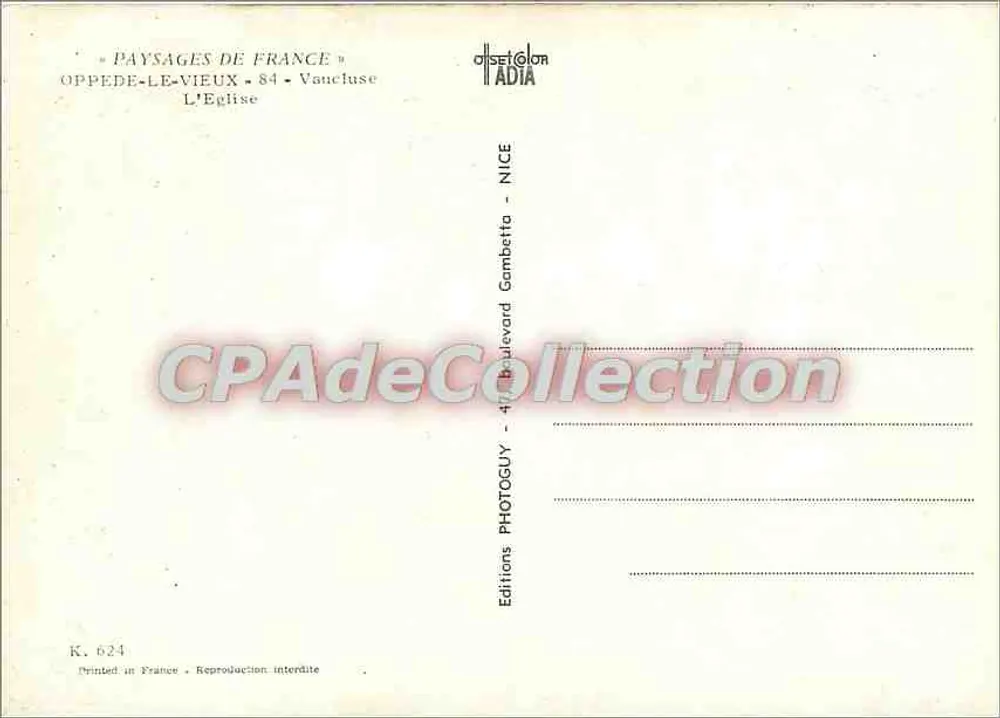 Oppède-le-Vieux — Die Kirche — Editions Setolor, NICE - Rückseite