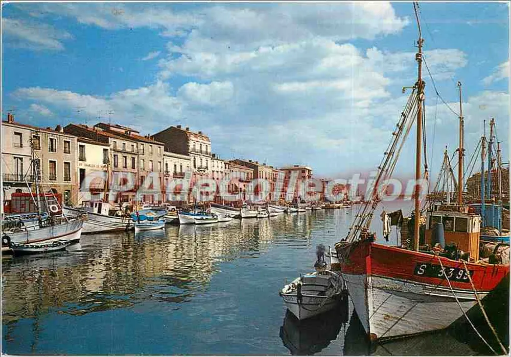 Porto de Sète — vista dos barcos e dos cais — Éditions de France, n° 3395 - Frente