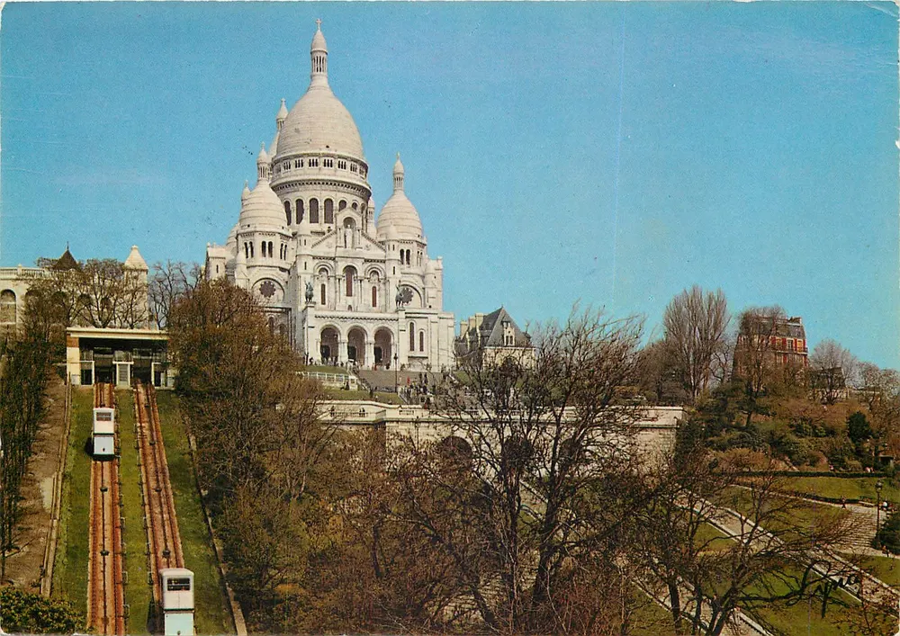 Sacré-Cœur von Montmartre — Ansicht mit Seilbahn — unbekannter Verleger, Seriennummer nicht sichtbar - Vorderseite