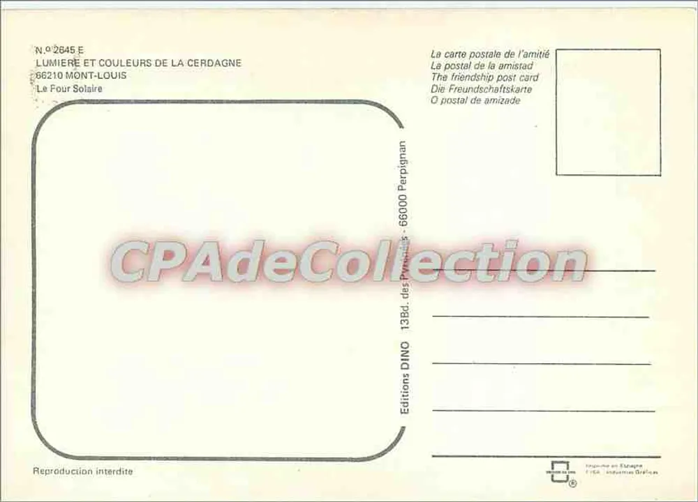 O Solário — Mont-Louis — Éditions DINO - Verso