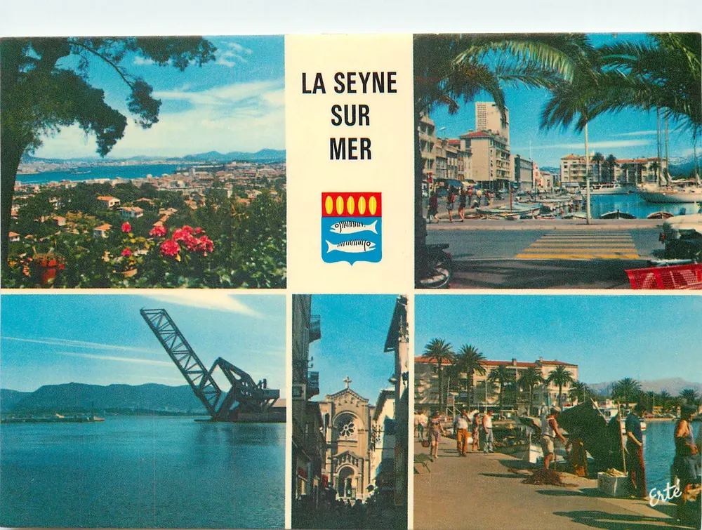 La Seyne-sur-Mer — Allgemeiner Blick, Hafen, Schleusenbrücke, Kirche, Markt — Éditions Arts Graphiques - Vorderseite