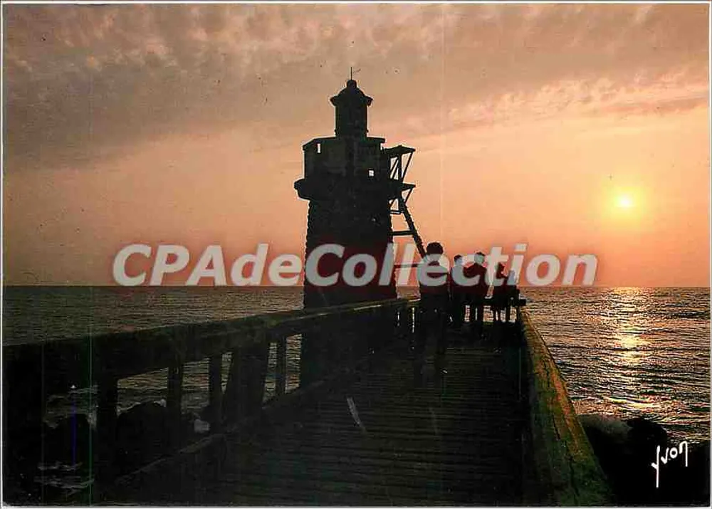Pôr do sol sobre a Estacade — Capbreton (Landes) — Edições de Arte Jean-Laurès-94 - Frente