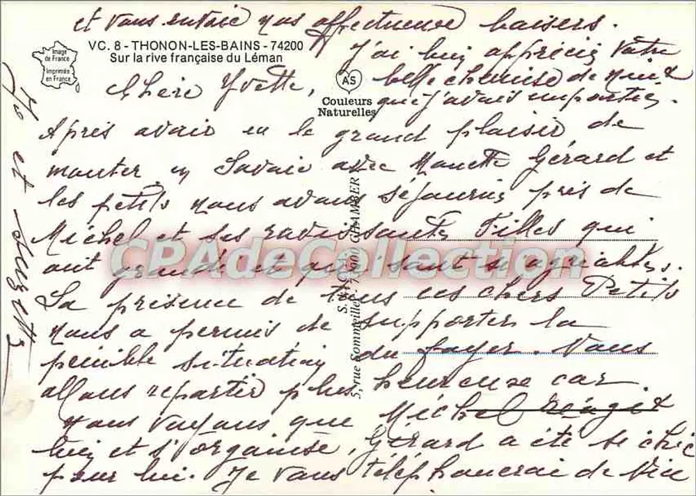 Thonon-les-Bains — an der französischen Uferseite des Léman — Couleurs Naturelles - Rückseite