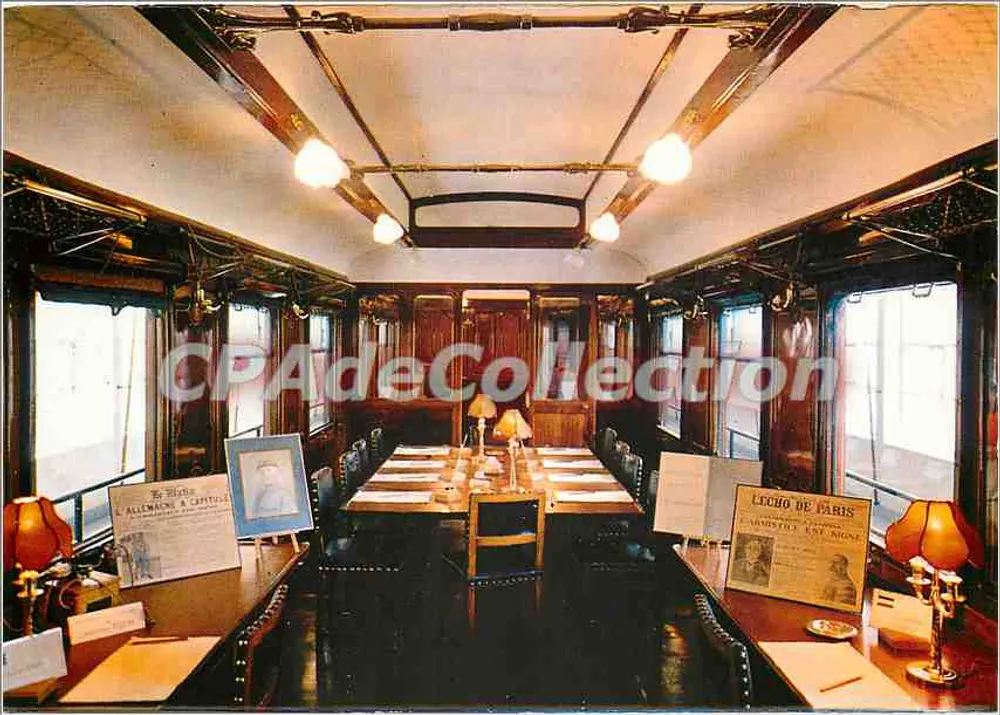 Interior do vagão do Mariscal Foch — Clarity da Renderização da Armistício — Floresta de Compiègne (Oise) - Frente
