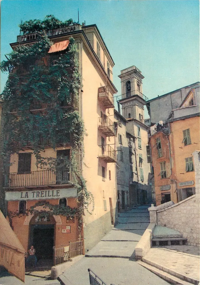 Nice — Altstadt — Turm der Kirche Saint-Augustin und Straße Saint-Augustin — Editions d'Art Montileu, Nice - Vorderseite