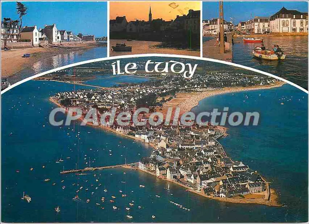Île Tudy — vue aérienne et scènes de port — Éditions d'Art Loïanne - Recto