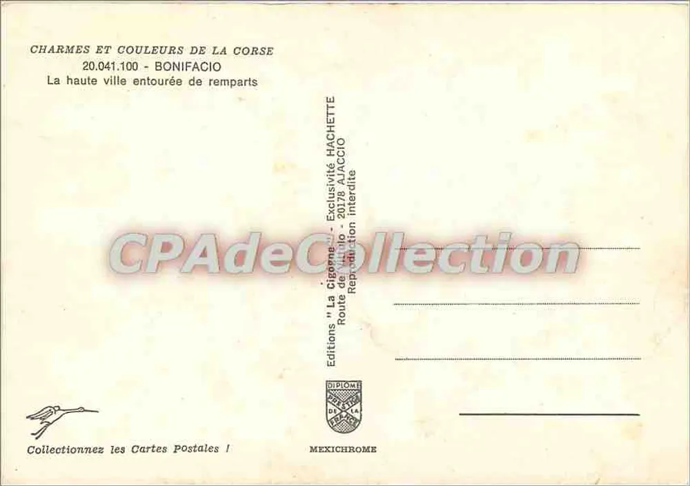 Bonifacio — Die obere Stadt umgeben von Mauern — Editions Diplon - Rückseite