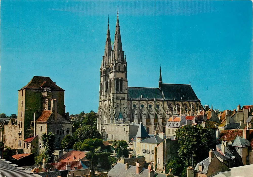 Moulins (Allier) — Die 'Mal Coiffée' und die Kathedrale — Éditions Lys-Telephone - Vorderseite